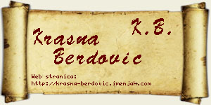 Krasna Berdović vizit kartica